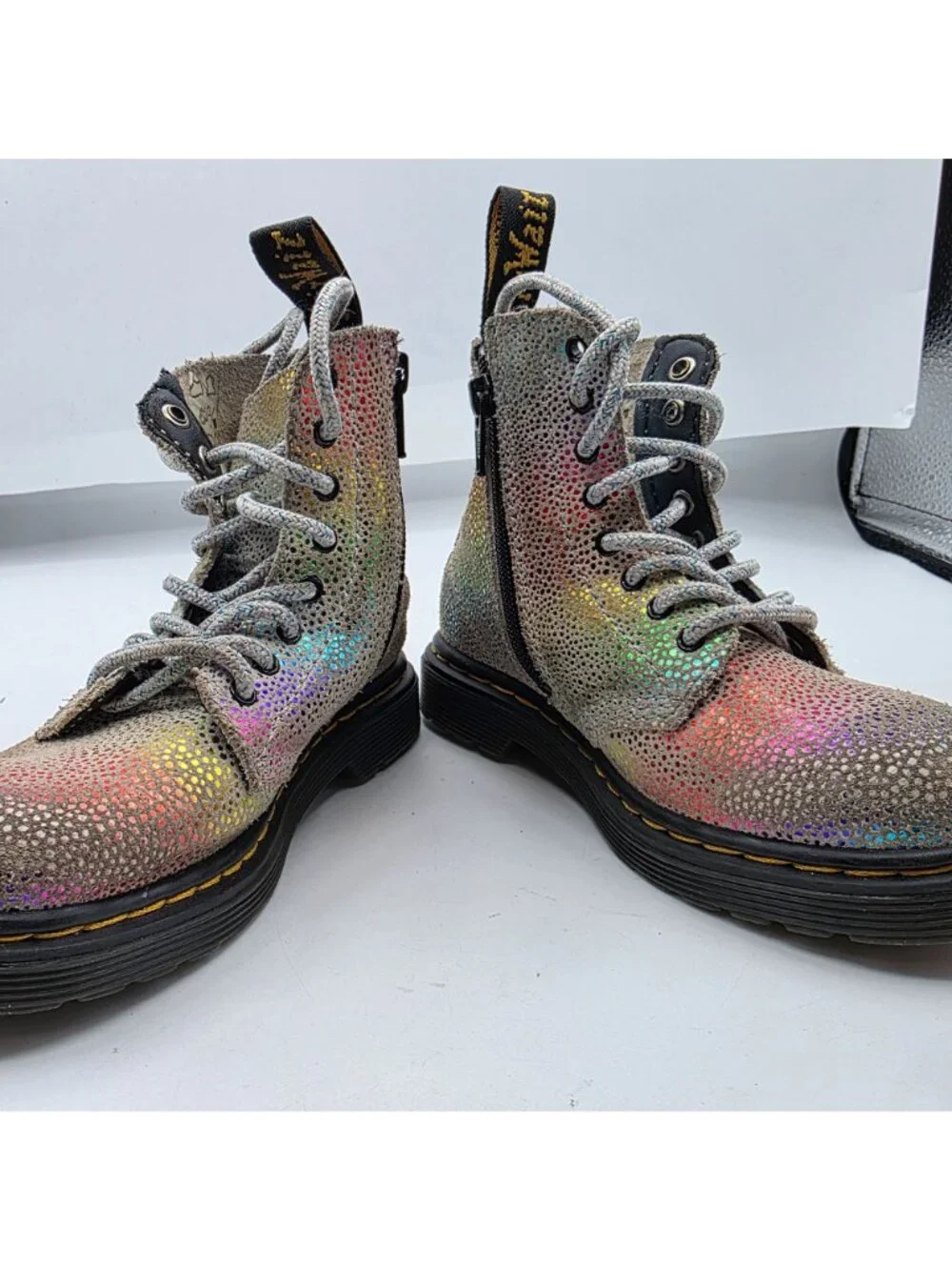 Dr. Martens 1460 Pascal Toddler Size 8 Iridescent Lace Up Boots School Casual